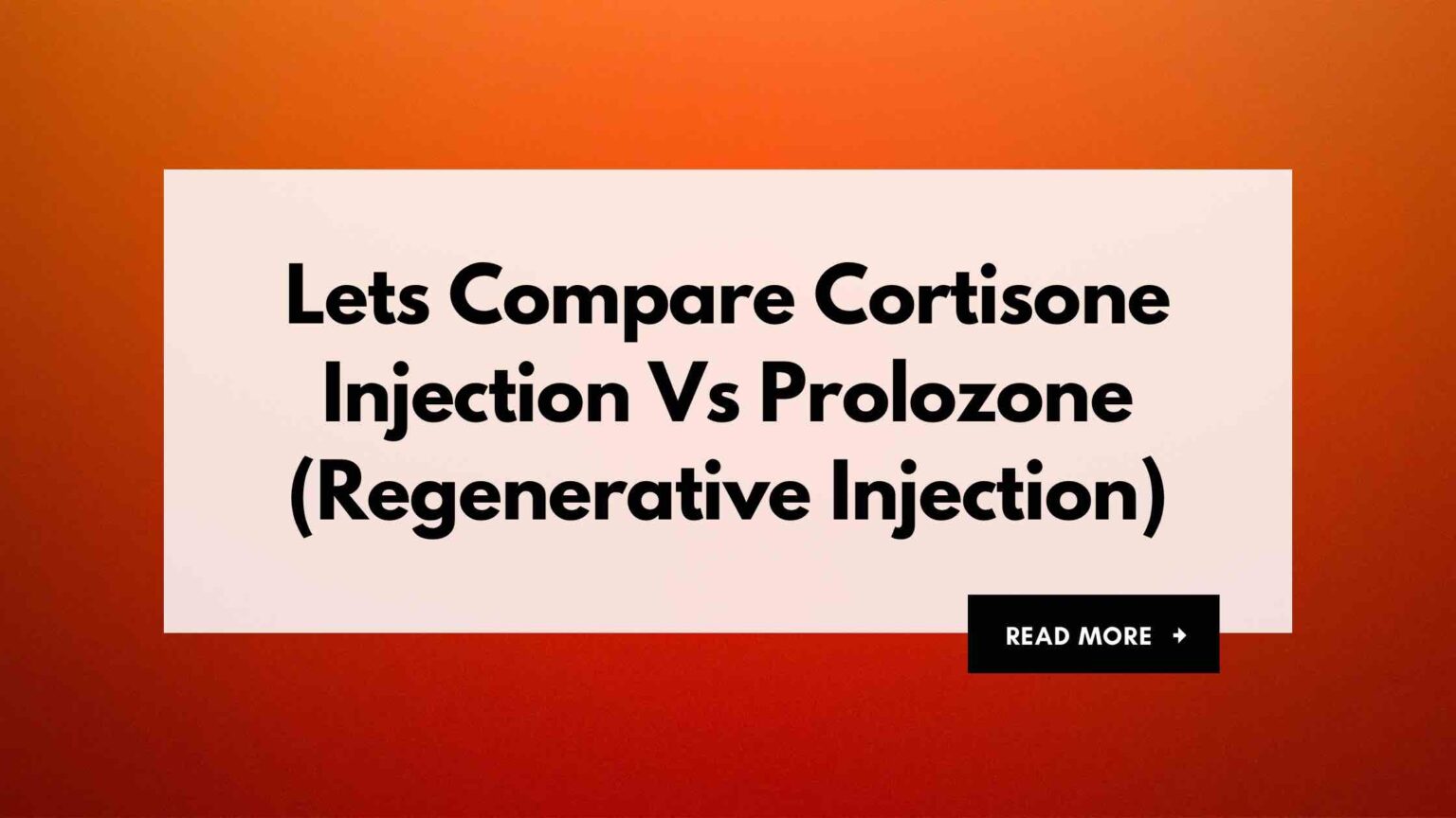 Cortisone Injection Vs Prolozone (Regenerative Injection) For Joint ...